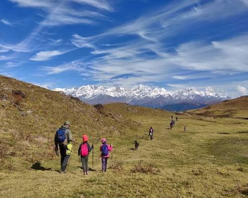 Trekking trail towards Dayara Bugyal