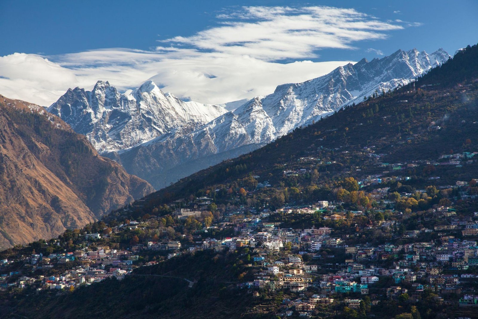 Scenic mountain view along the route to Joshimath