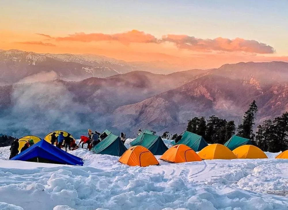 Kedarkantha summit visible from the base camp