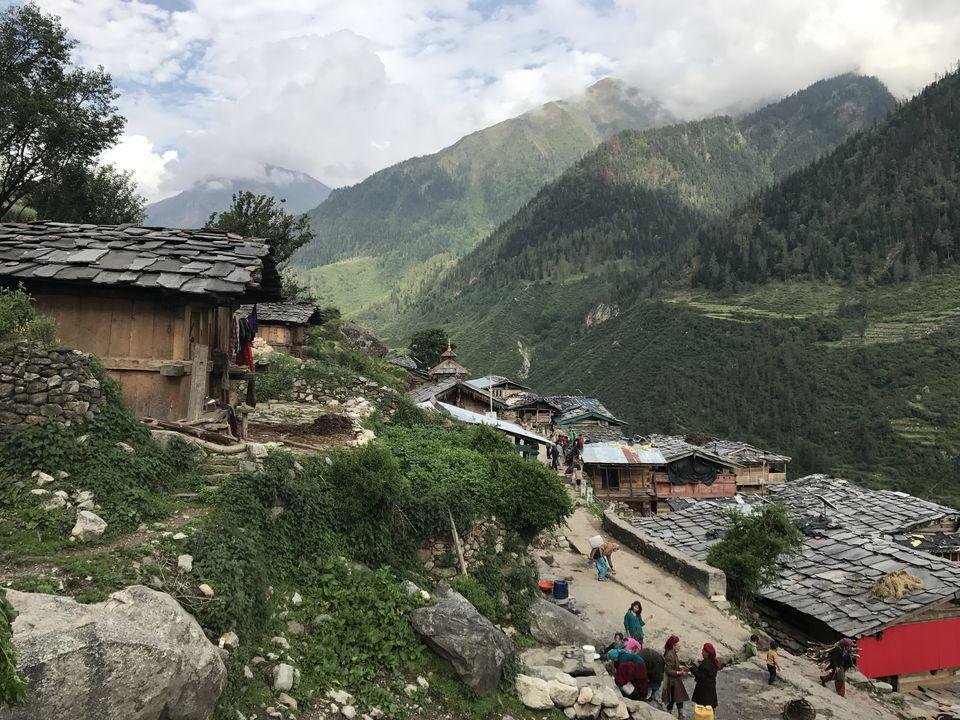 Himalayan peaks visible from the osla village
